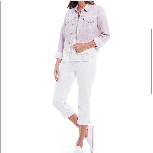 Levi's Original Trucker Pastel Lavender Dip Ombre Jean Jacket. Size S - Picture 4 of 12